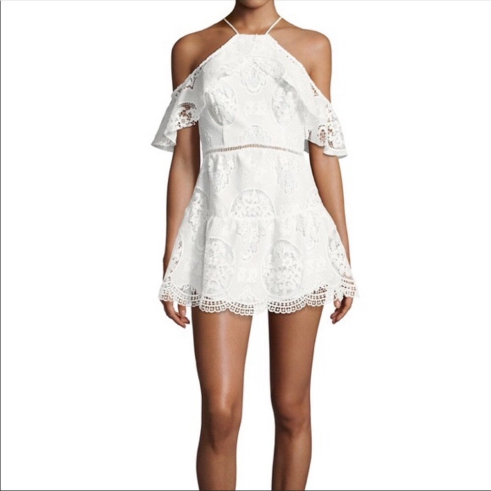 Karina Grimaldi Ellie lace Mini Dress, White